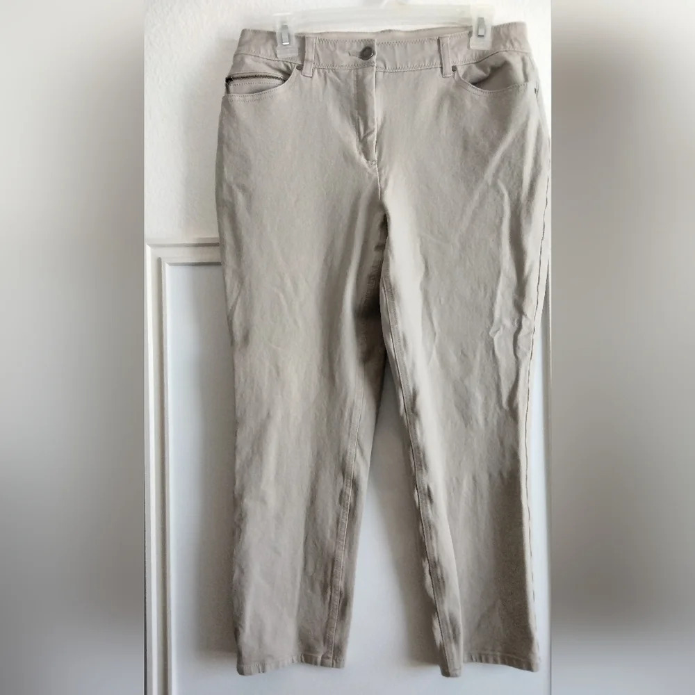 Chicos So Slimming Womens Sz 1 (in us 8-M ) Ankle Beige Stretchy Jeans